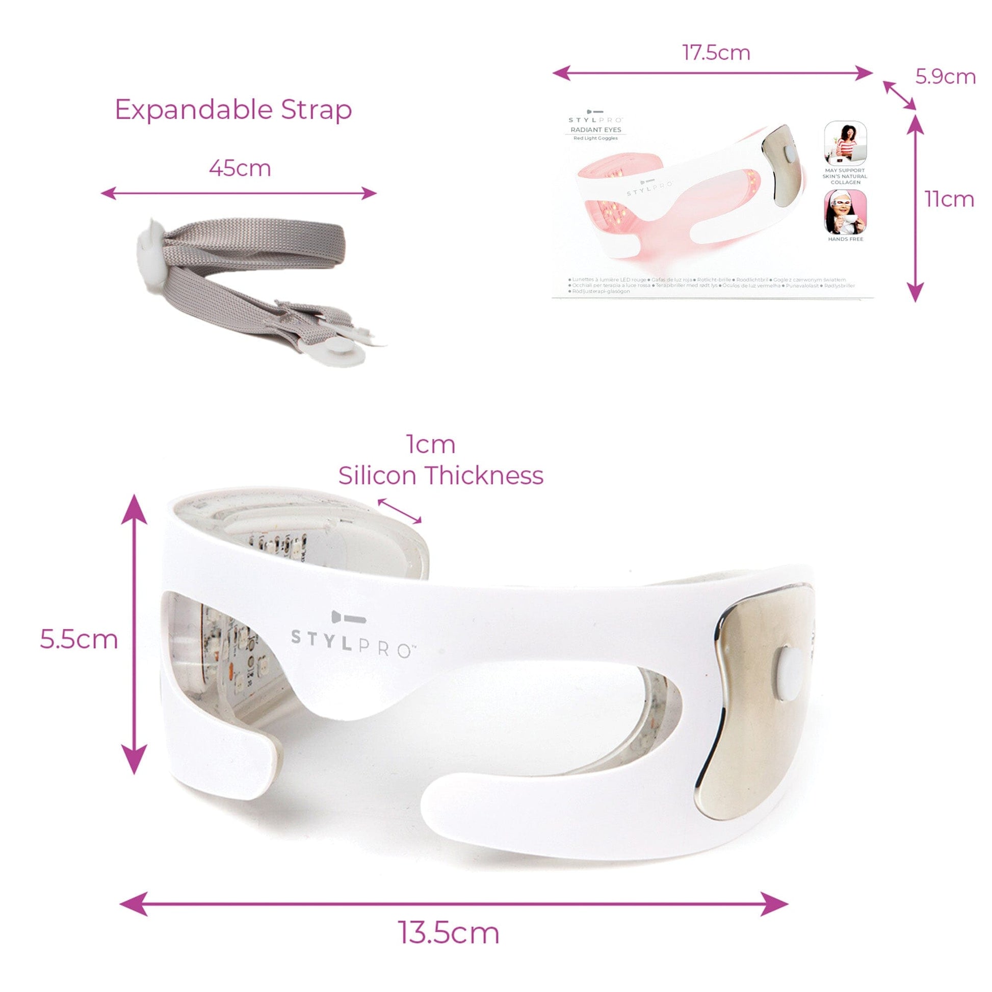 stylpro radiant eyes red light goggles STYLPRO Radiant Eyes Red LED Goggles